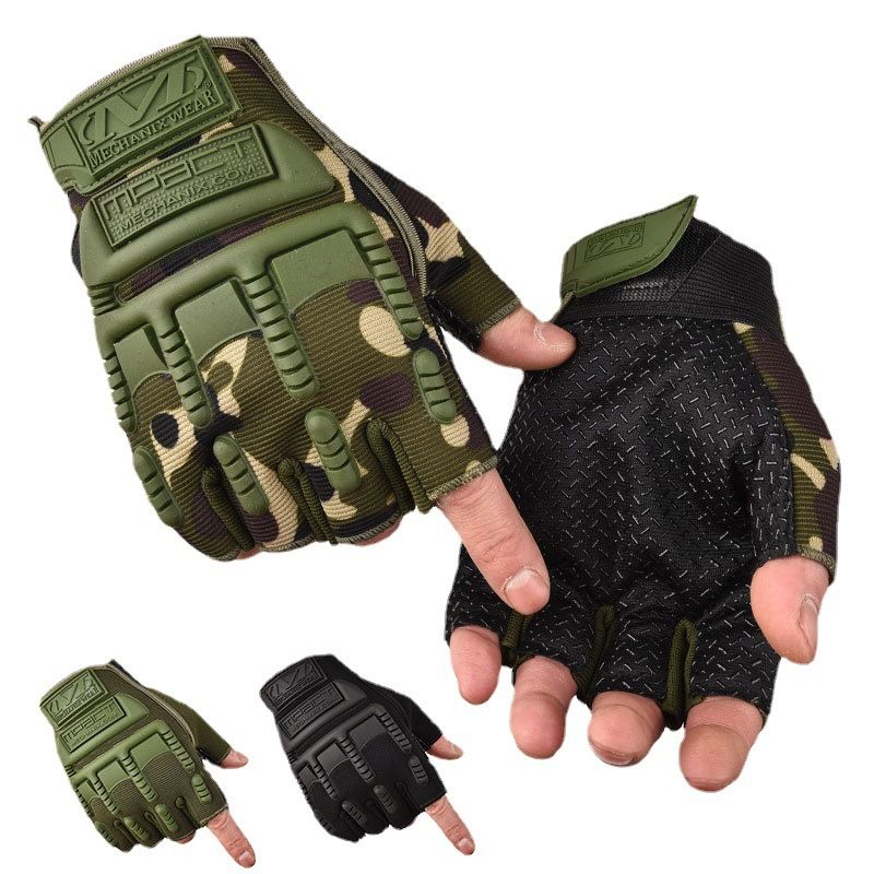 Half Finger Tactical Outdoor Sports Mountaineering Anti-Slip Seal Wear-Resistant Breathable Fighting Motorcycle Gloves_voghion.com