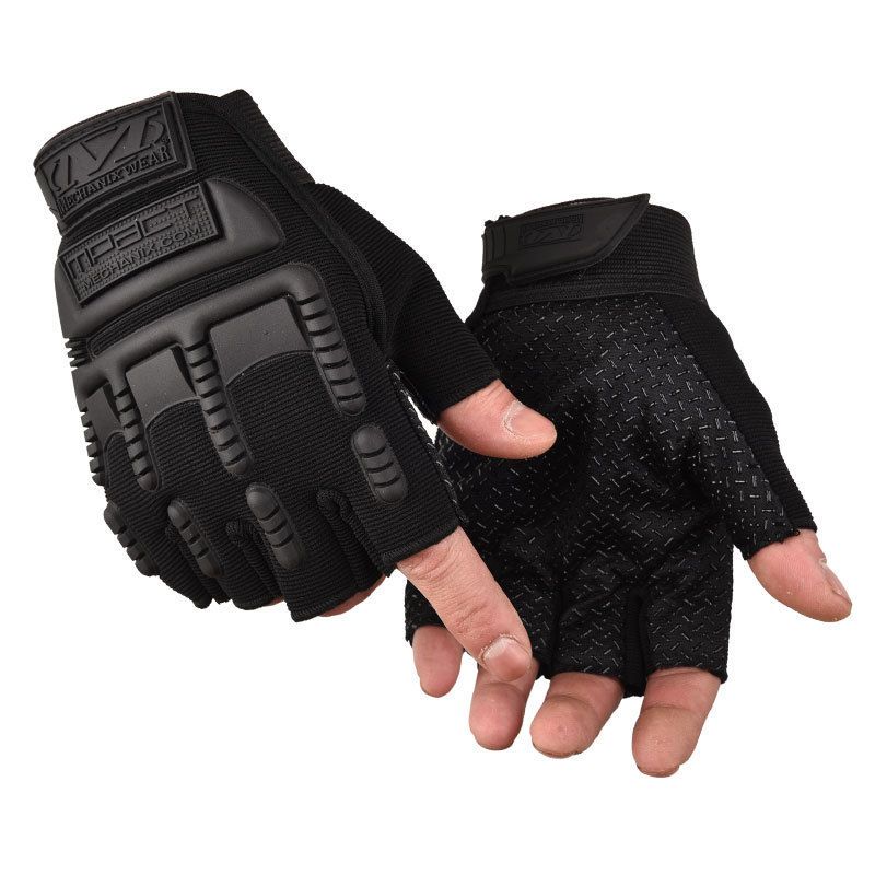 Guanti da moto da combattimento traspiranti resistenti all'usura, tattici, per sport all'aria aperta, alpinismo, con guarnizione antiscivolo, a mezze dita_voghion.com