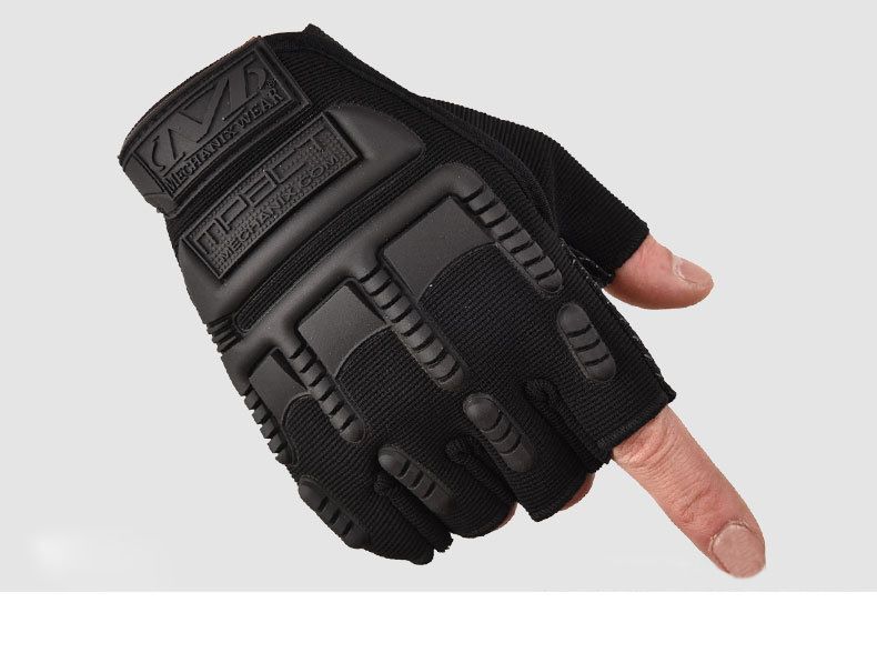 Guanti da moto da combattimento traspiranti resistenti all'usura, tattici, per sport all'aria aperta, alpinismo, con guarnizione antiscivolo, a mezze dita_voghion.com
