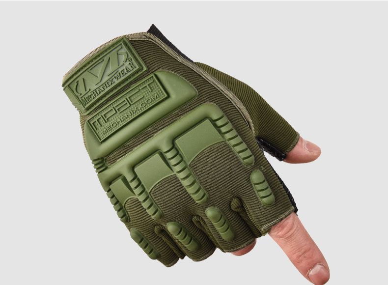 Guanti da moto da combattimento traspiranti resistenti all'usura, tattici, per sport all'aria aperta, alpinismo, con guarnizione antiscivolo, a mezze dita_voghion.com
