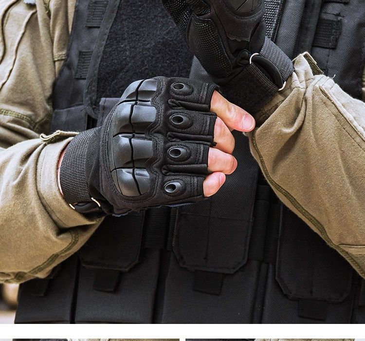 【Zacht en duurzaam】 Navy SEAL Tactical Handschoenen Black Hawk Half Finger Ademend Buitensporten Antislip Slijtvast_voghion.com