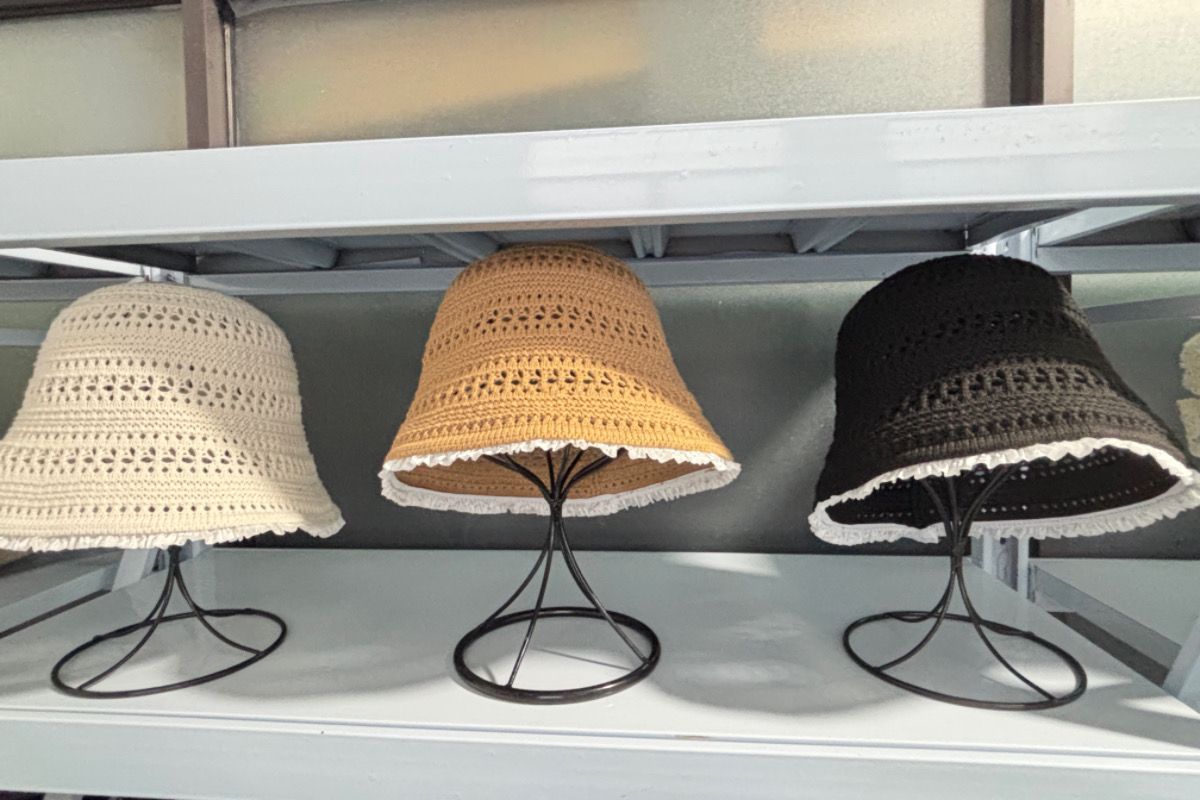 Hut Beckenhut Sommer dünn atmungsaktiv hohl Eimer Hut gestrickt Sonnenschutz 2025 Spitze Rand Hut_voghion.com