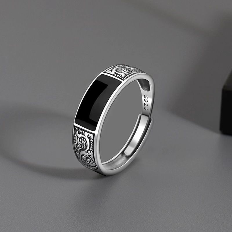 925 For Both Men Women, Simple Elegant, Single Dragon Pattern Ring, Niche, Adjustable, Cool And Unique Personality Ring_voghion.com