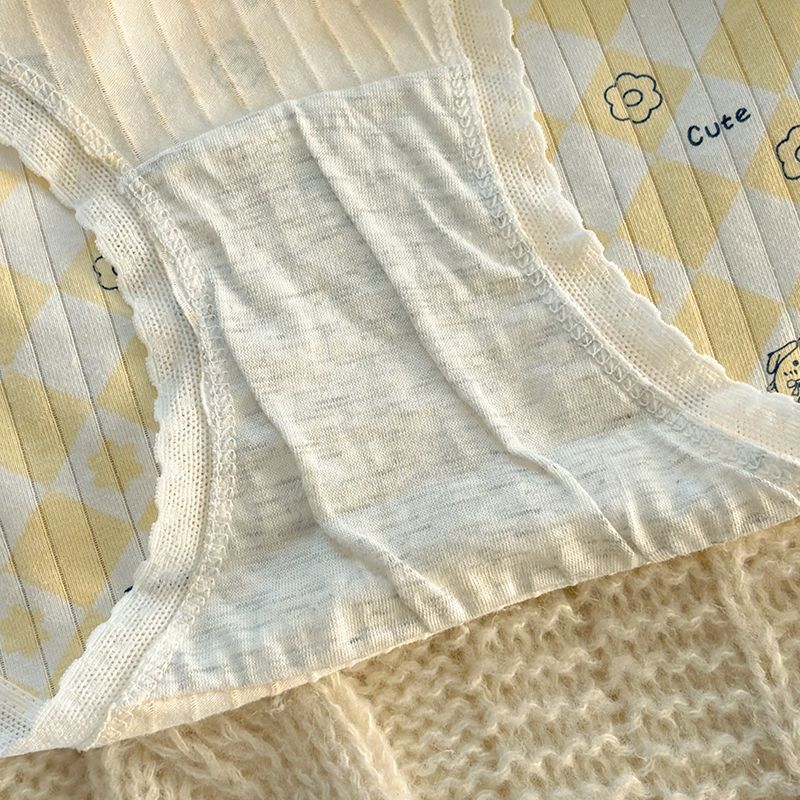 内裤女纯棉抗菌中腰无痕初中学生少女全棉抑菌运动提臀大码平角裤