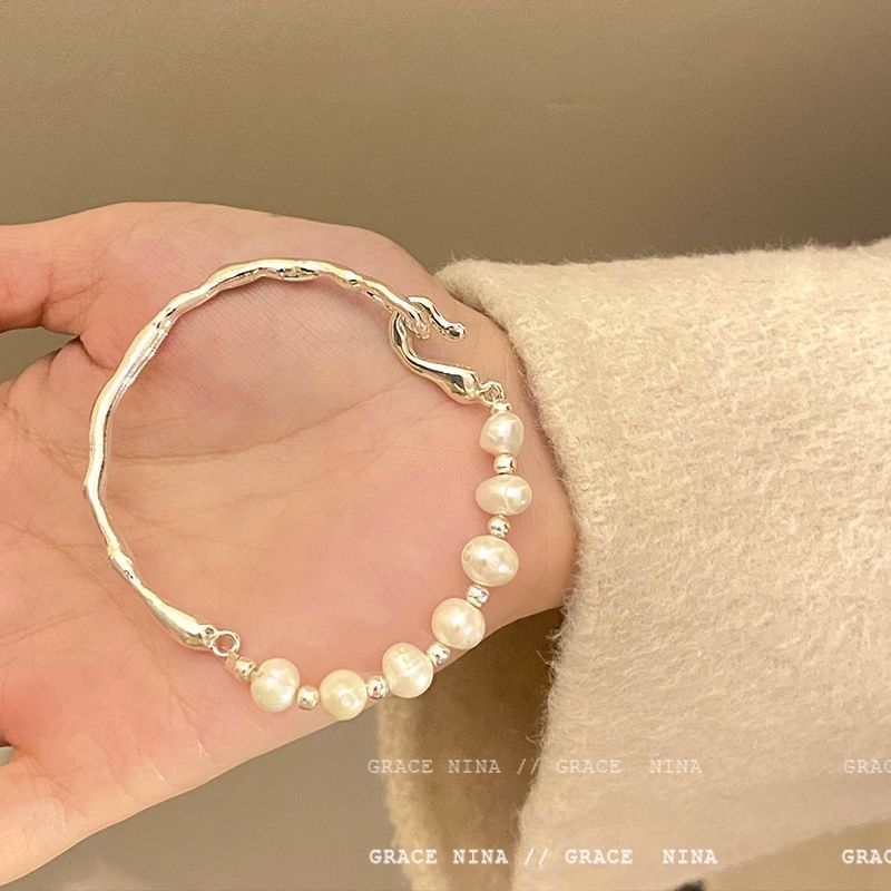 Pulsera de perlas barrocas irregulares de diseño único para mujer, vintage, personalizada, simple, versátil, elegante y_voghion.com