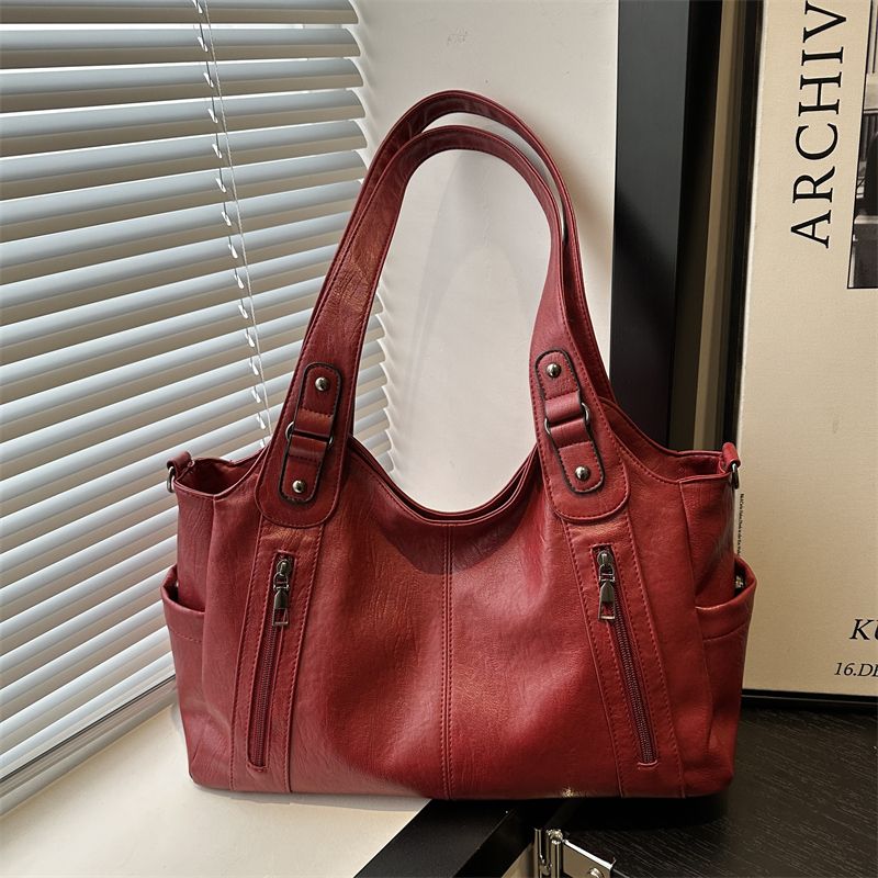2025 New Fashion Texture Large Capacity Handheld Tote Commuting Versatile Single Shoulder Crossbody Women's Bag_voghion.com