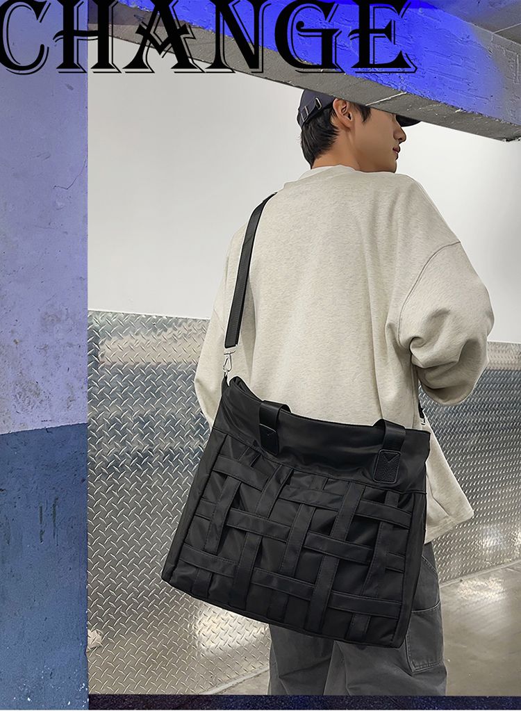 Men's Crossbody Single Shoulder Handbag Travel Sports Gym Ins Style Casual Luggage Bag Large Capacity New Trendy_voghion.com