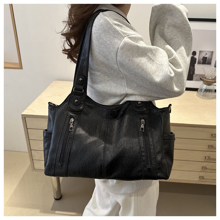 2025 New Fashion Texture Large Capacity Handheld Tote Commuting Versatile Single Shoulder Crossbody Women's Bag_voghion.com