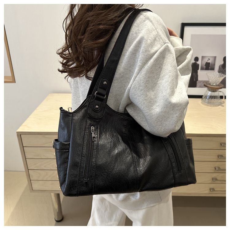 2025 New Fashion Texture Large Capacity Handheld Tote Commuting Versatile Single Shoulder Crossbody Women's Bag_voghion.com