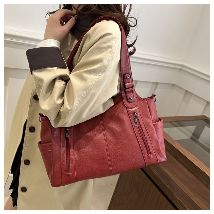2025 New Fashion Texture Large Capacity Handheld Tote Commuting Versatile Single Shoulder Crossbody Women's Bag_voghion.com