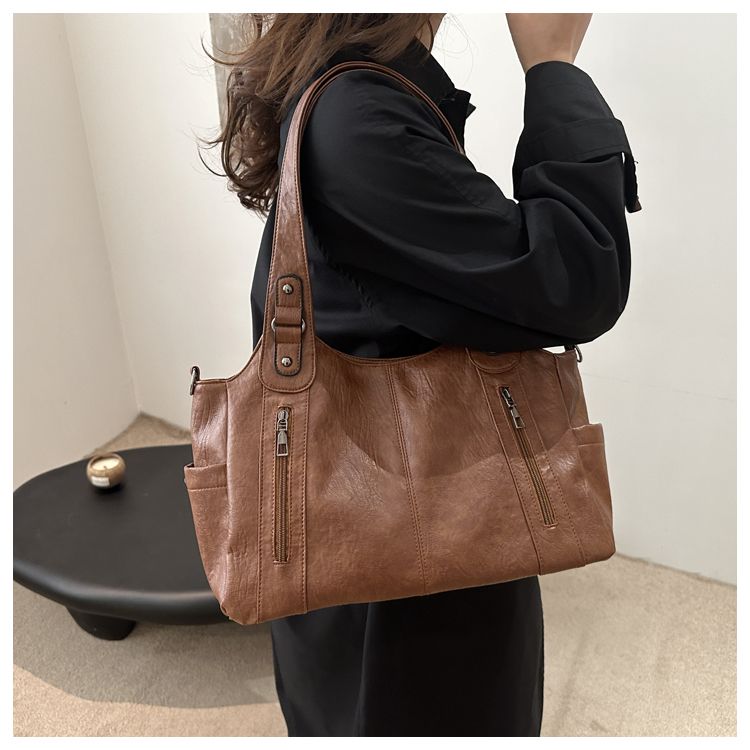 2025 New Fashion Texture Large Capacity Handheld Tote Commuting Versatile Single Shoulder Crossbody Women's Bag_voghion.com