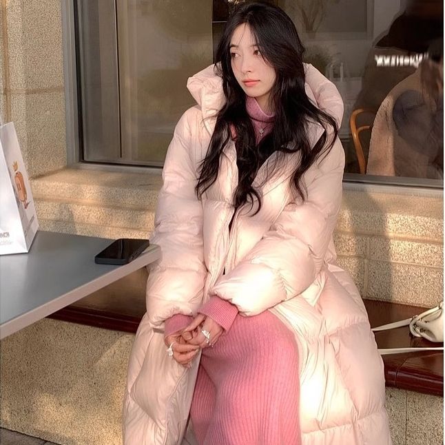 2025新款羽绒服加厚鹅绒衣360g高充绒90鹅绒连帽长款冬季女款外套