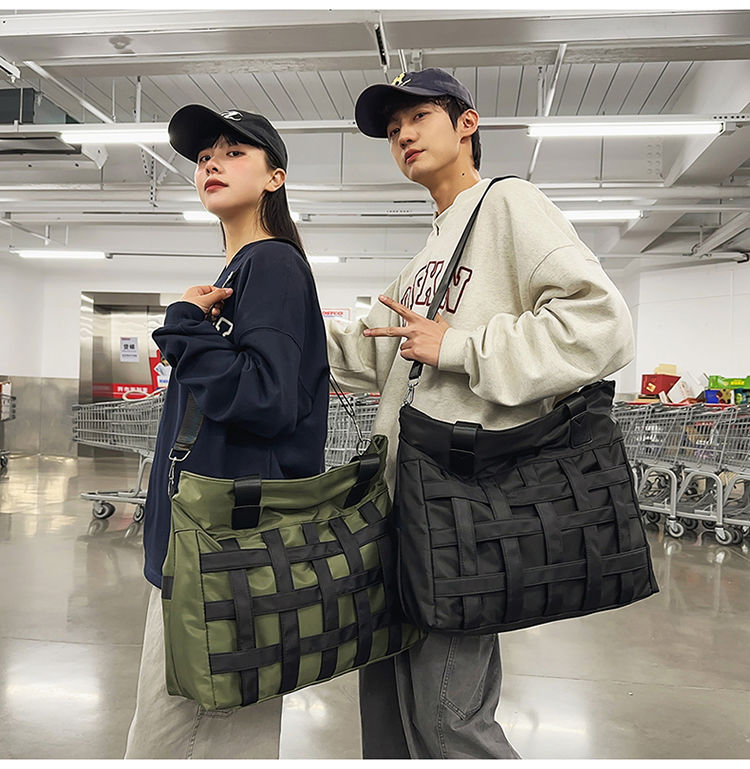 Men's Crossbody Single Shoulder Handbag Travel Sports Gym Ins Style Casual Luggage Bag Large Capacity New Trendy_voghion.com