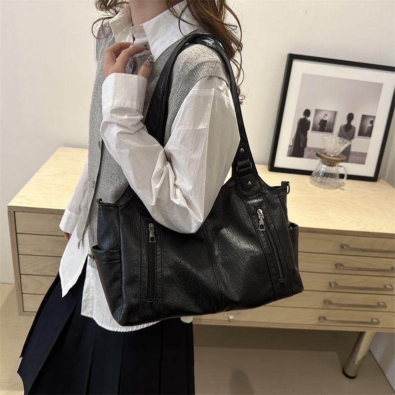 2025 New Fashion Texture Large Capacity Handheld Tote Commuting Versatile Single Shoulder Crossbody Women's Bag_voghion.com