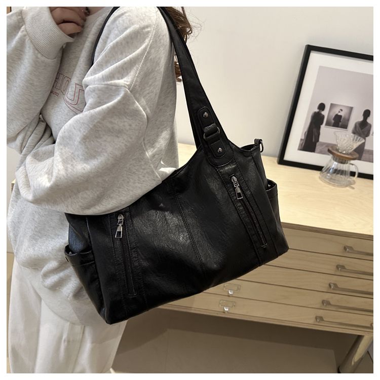 2025 New Fashion Texture Large Capacity Handheld Tote Commuting Versatile Single Shoulder Crossbody Women's Bag_voghion.com