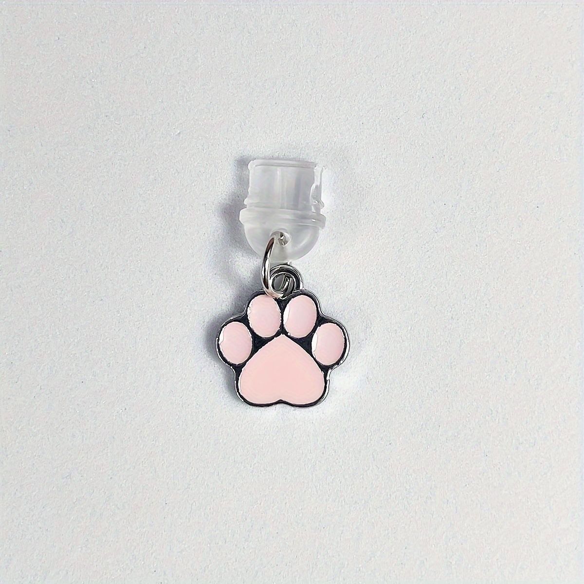 Metal Paw Black Phone White Cat Dustproof Pendant Plug Type-C Charging_voghion.com
