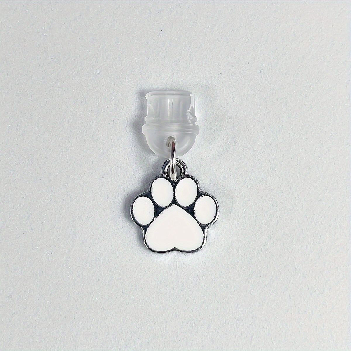 Metal Paw Black Phone White Cat Dustproof Pendant Plug Type-C Charging_voghion.com