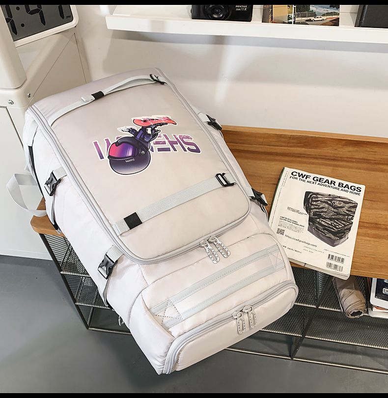 Ski Backpack Double Shoulder Snowboard Dry Wet Separation Mountaineering Sports Fitness Large Capacity Snowshoe Trendy_voghion.com