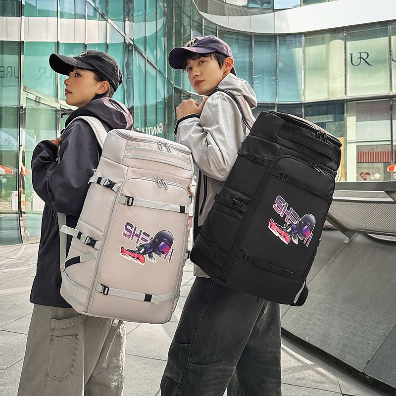 Ski Backpack Double Shoulder Snowboard Dry Wet Separation Mountaineering Sports Fitness Large Capacity Snowshoe Trendy_voghion.com