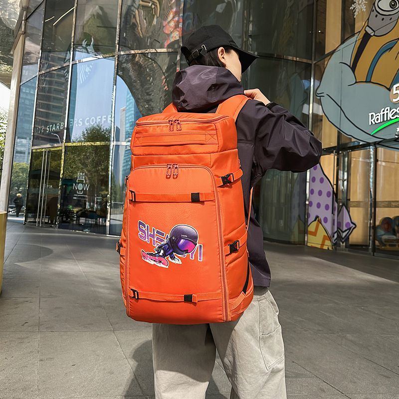 Ski Backpack Double Shoulder Snowboard Dry Wet Separation Mountaineering Sports Fitness Large Capacity Snowshoe Trendy_voghion.com