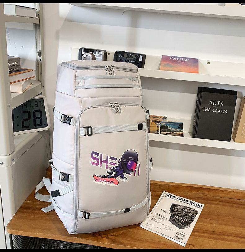 Ski Backpack Double Shoulder Snowboard Dry Wet Separation Mountaineering Sports Fitness Large Capacity Snowshoe Trendy_voghion.com