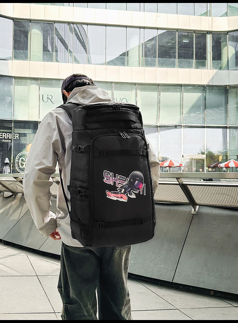 Ski Backpack Double Shoulder Snowboard Dry Wet Separation Mountaineering Sports Fitness Large Capacity Snowshoe Trendy_voghion.com