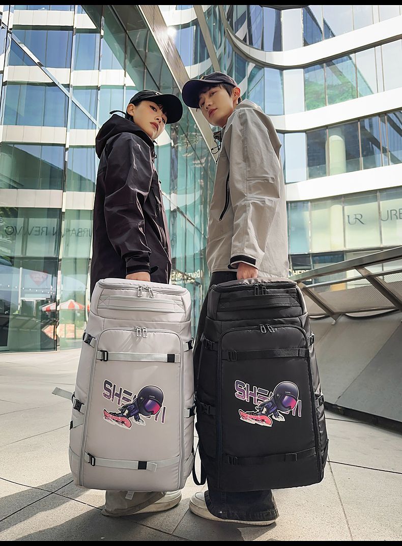 Ski Backpack Double Shoulder Snowboard Dry Wet Separation Mountaineering Sports Fitness Large Capacity Snowshoe Trendy_voghion.com