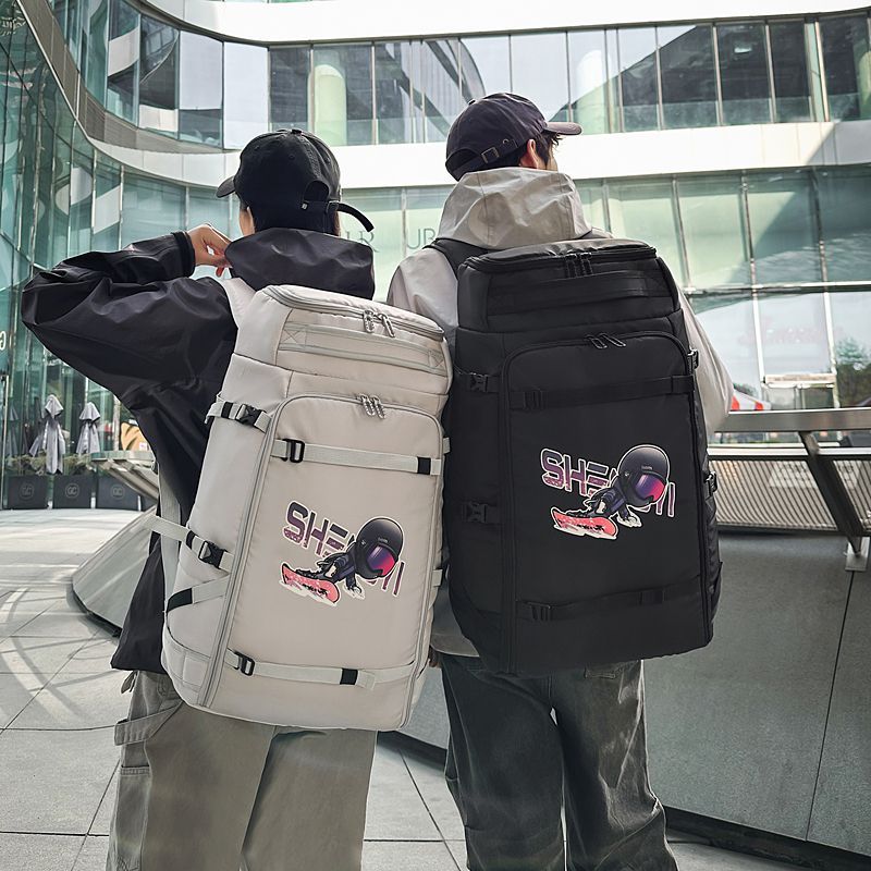 Ski Backpack Double Shoulder Snowboard Dry Wet Separation Mountaineering Sports Fitness Large Capacity Snowshoe Trendy_voghion.com