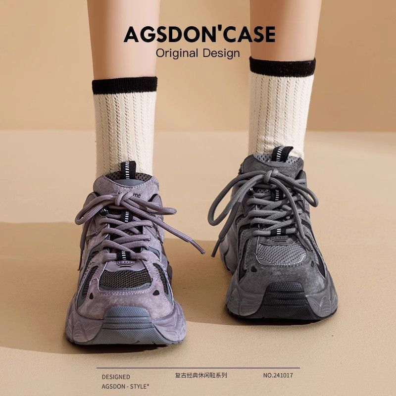 奥古狮登厚底老爹鞋女2025新款秋季网红ins增高百搭情侣运动鞋潮