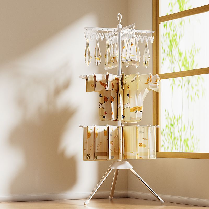 多层多功能宝宝婴儿折叠晾衣架尿布毛巾架落地晾晒架伸缩晾衣阳台