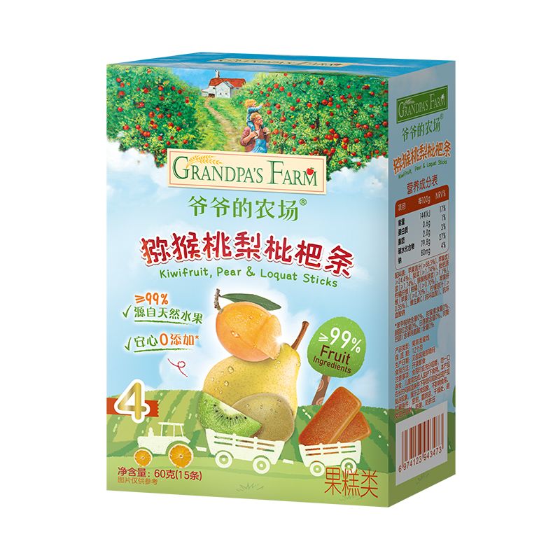 爷爷的农场水果条宝宝零食西梅苹果枇杷维C水果棒 图片 6
