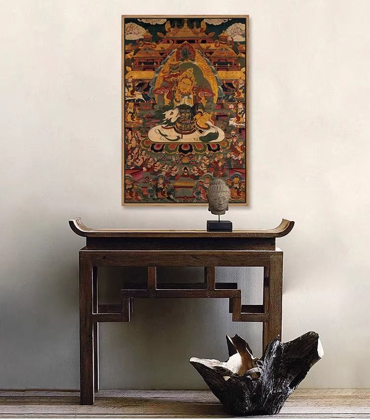 唐卡装饰画佛像八方财神客厅天王画像佛堂中式壁画中堂玄关挂画 detail 3