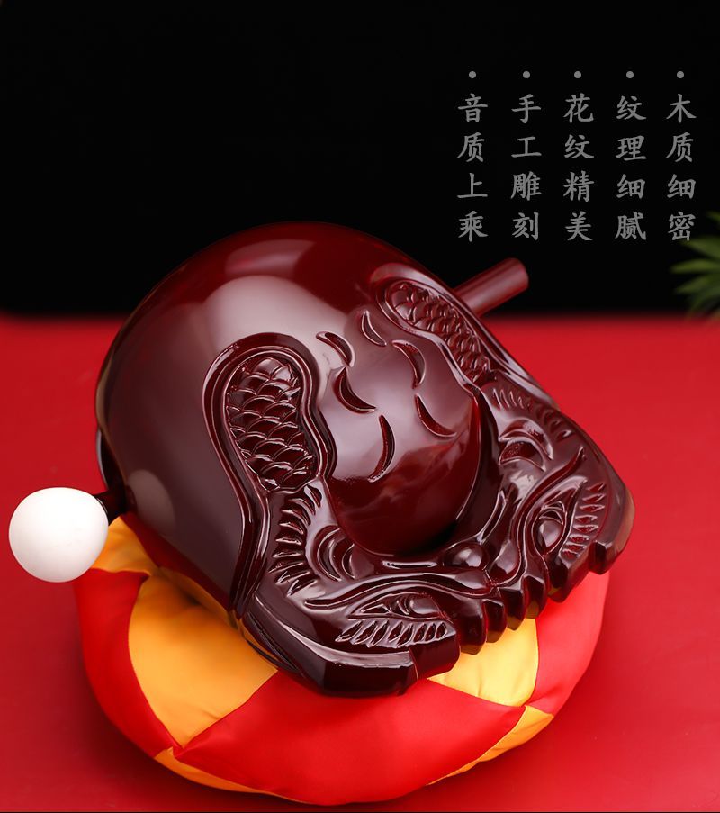 新款樟木木鱼法器实木一套家用木鱼解压打击乐器木雕摆件音质清脆 detail 10