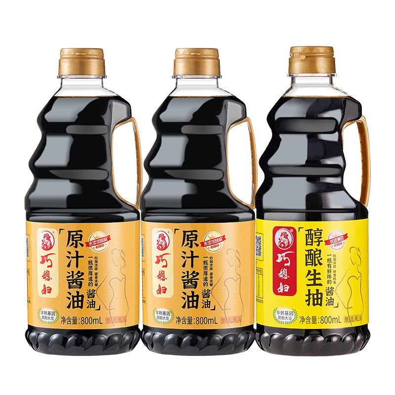 巧媳妇生抽800ml+原汁酱油*2酿造生抽家用炒菜厂家直销组合装 图片 6