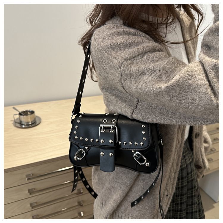 Borsa a spalla con borchie da donna, elegante borsa punk_voghion.com