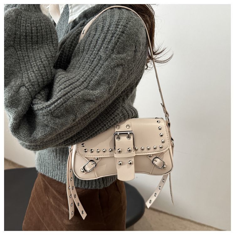 Borsa a spalla con borchie da donna, elegante borsa punk_voghion.com