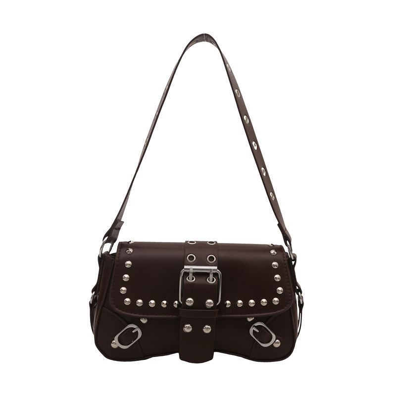 Borsa a tracolla singola versatile con borchie punk da ascella, nuova moda 2025, per donna, borsa da pendolare di alta gamma, design di nicchia_voghion.com