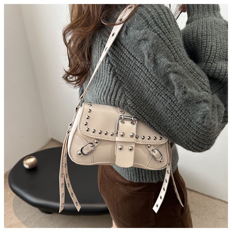 Borsa a spalla con borchie da donna, elegante borsa punk_voghion.com