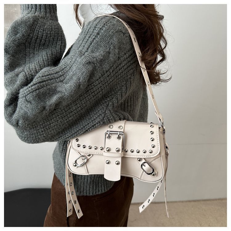 Borsa a spalla con borchie da donna, elegante borsa punk_voghion.com