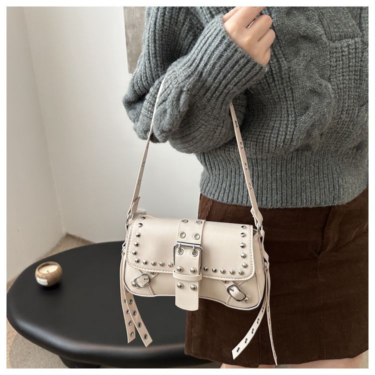 Borsa a spalla con borchie da donna, elegante borsa punk_voghion.com