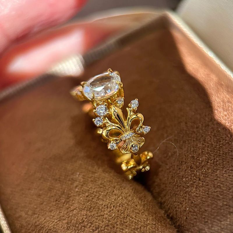 Yingwei Retro Flower Open Ring S925 Silver Full Diamond For Women_voghion.com