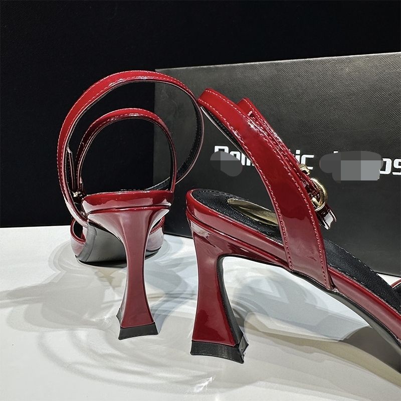 2025 High Heels Square Spring Shallow Mouth Backless New Pointed Toe Sexy Black Satin Women's Shoes Sandals_voghion.com