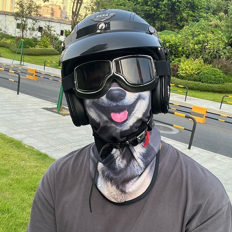 Funny Animal Cat Dog Mask Summer Motorcycle UV Neck Guard Sun Protection Riding Face Towel_voghion.com