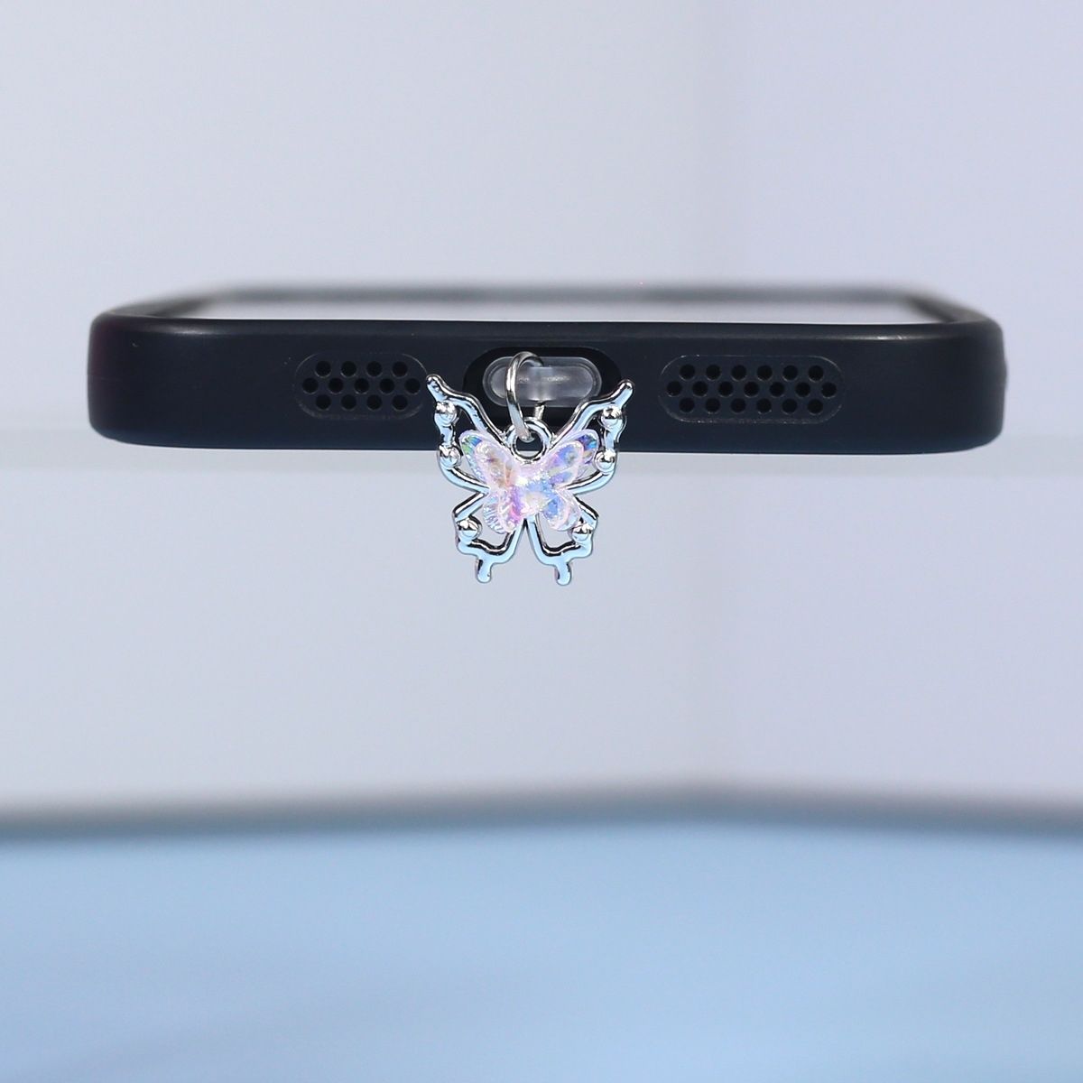 Trendy 3D Schmetterling Telefon Staub Stecker Lade Port Staubdicht Anhänger Für Typ-C Universal_voghion.com