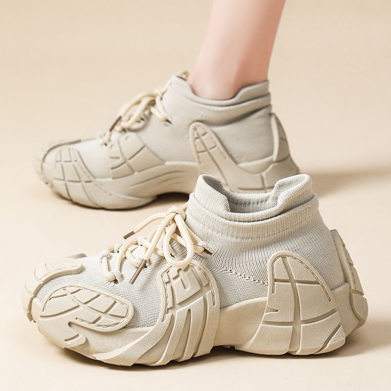 Octopus Internet Celebrity Sneakers 2025 Spring Mesh Dad Thick Height Increasing Soft Sole Dopamine Casual Women's Shoes_vogvips.com