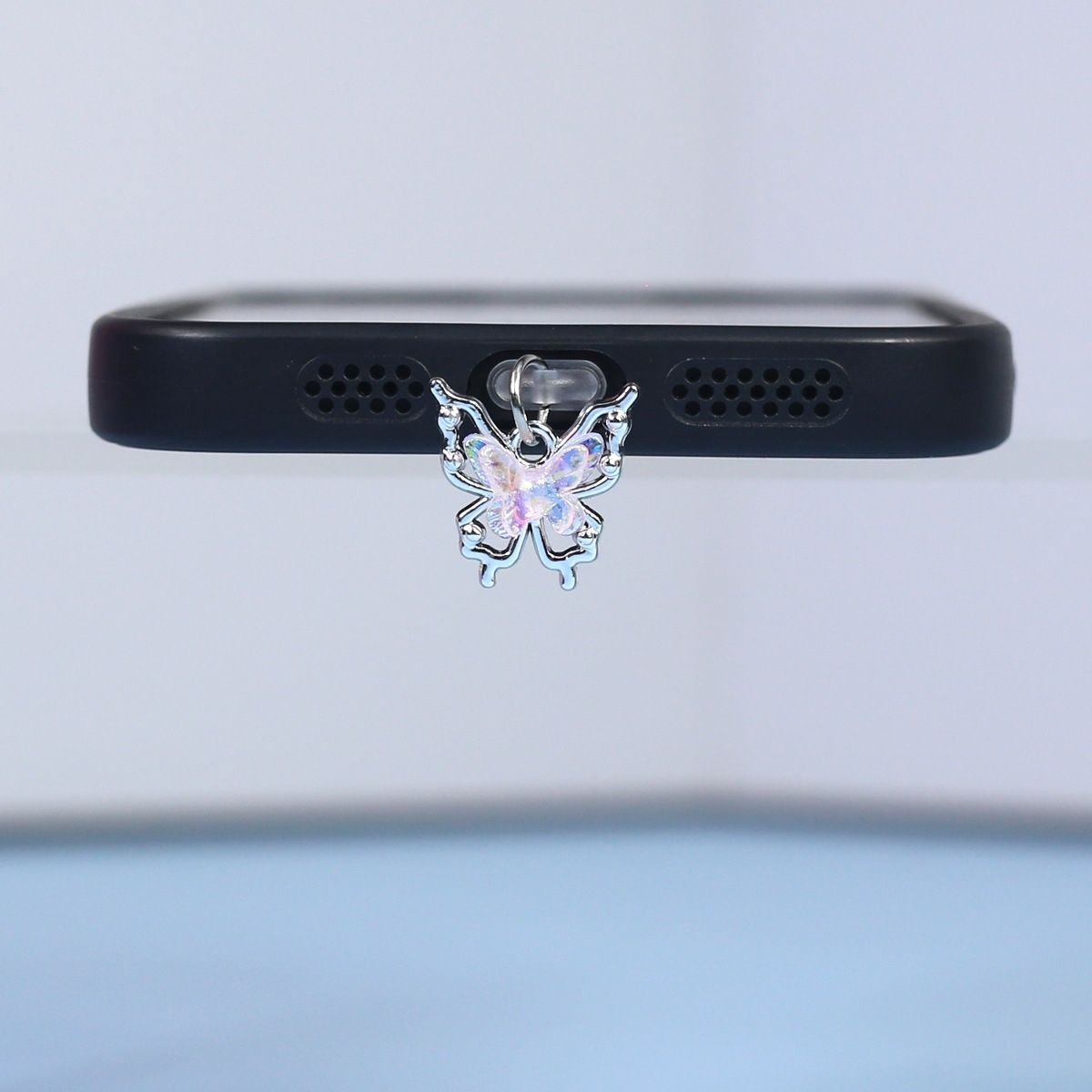 Trendy 3D Schmetterling Telefon Staub Stecker Lade Port Staubdicht Anhänger Für Typ-C Universal_voghion.com