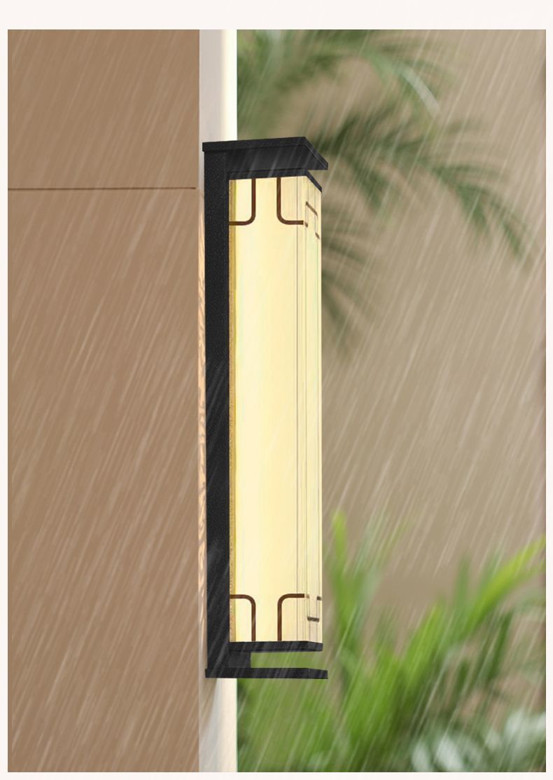 Lampada da parete per esterni impermeabile moderna e semplice, con cancello per cortile, balcone, villa solare_voghion.com