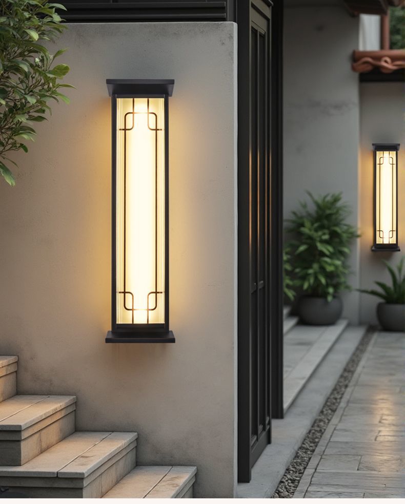 Lampada da parete per esterni impermeabile moderna e semplice, con cancello per cortile, balcone, villa solare_voghion.com