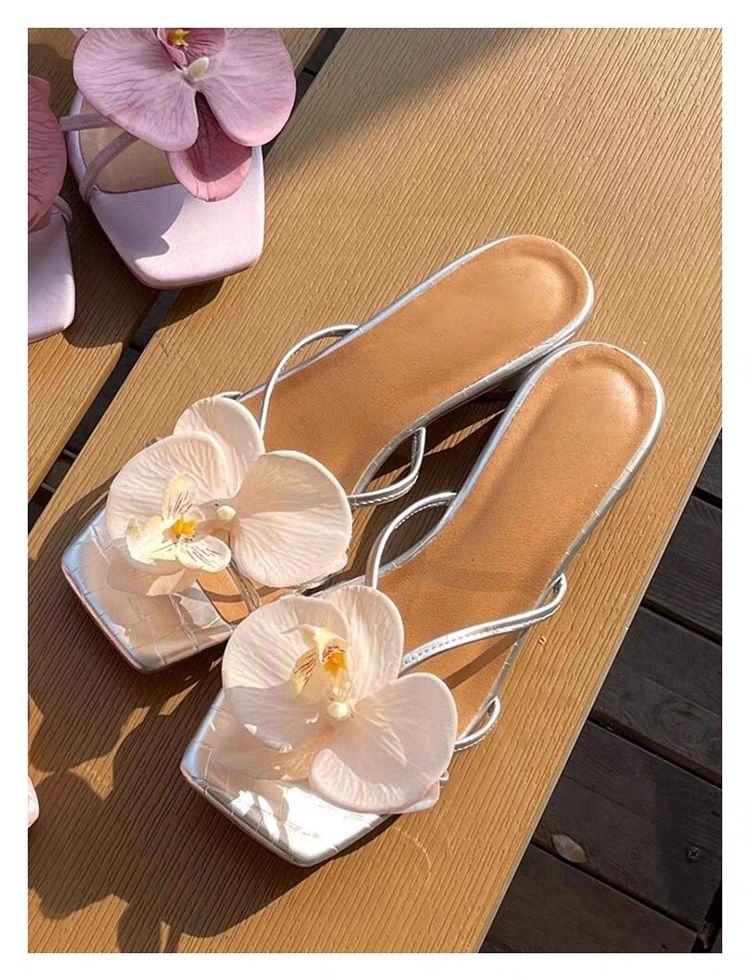 Atmosfera Vacanza Farfalla Orchidea Fibbia Scarpa Fiore Viaggio Spiaggia Foto Sandalo Accessorio Super Fata Ciabatte_voghion.com