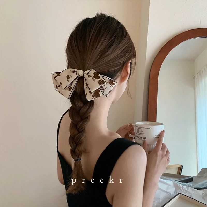Fermaglio capelli stile francese con fiocco floreale_voghion.com